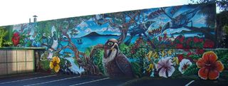 mural on carpark wall